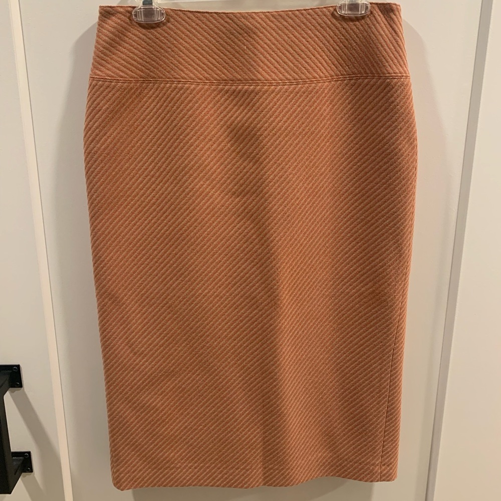 J. Crew Diagonal Stripe Wool Midi Pencil Skirt Sz 8